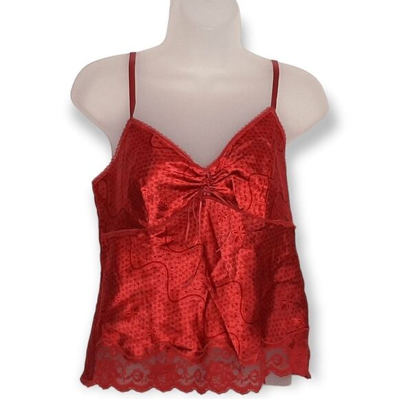 Warner's Sleepwear Y2K Satin Cami with Lace Trim Size Medium - Picture 1 of 6